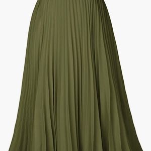 High-Waist Pleated A-Line Swing Skirt